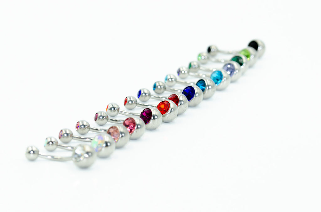 14GA Double Gem Navel