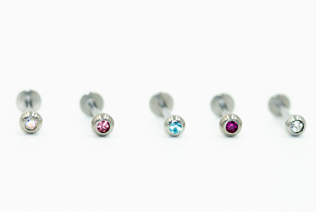 Gem Labret Externally Threaded