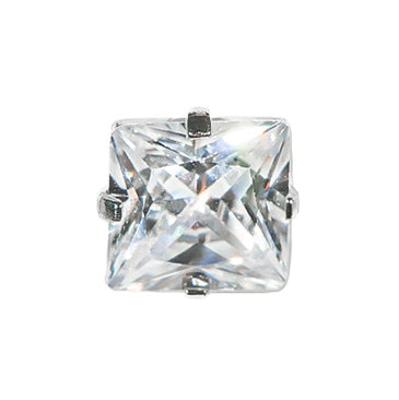 Prong Set Gem Earrings (Square)